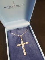 SILVER CELTIC CROSS SET WITH CRYSTAL BY NEWBRIDGE