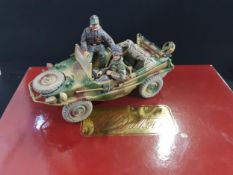 BOXED W. BRITAIN WORLD WAR 2 GERMAN TYPE 166 SCHWIMMWAGEN & CREW 12TH SS DIVISION WINTER 1944-45