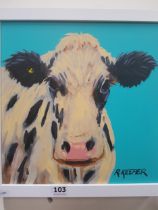 RON KEEFER - OIL ON BOARD - HERES LOOKING AT YOU - 30CM X 30CM