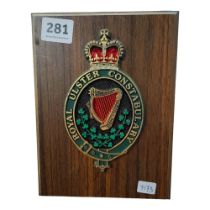 ROYAL ULSTER CONSTABULARY CRESTED PLAQUE