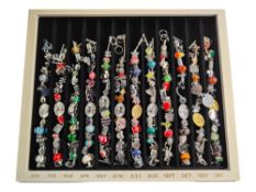 CASE OF MONTHS OF THE YEAR CHARM BRACELETS