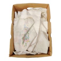 BOX OF OLD IRISH LINEN