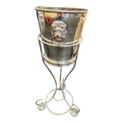 SILVER PLATED CHAMPAGNE ICE BUCKET ON STAND