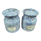 FLORAL TEA & COFFEE CANISTERS BY BURGESS POTTERY