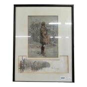 SIGNED ORIGINAL SNAFFLES PRINT GOOD HUNTING OLD SPORTSMAN - THE GUNNER