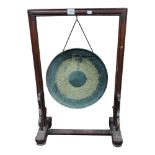 ANTIQUE BRONZE CHINESE GONG SIGNED