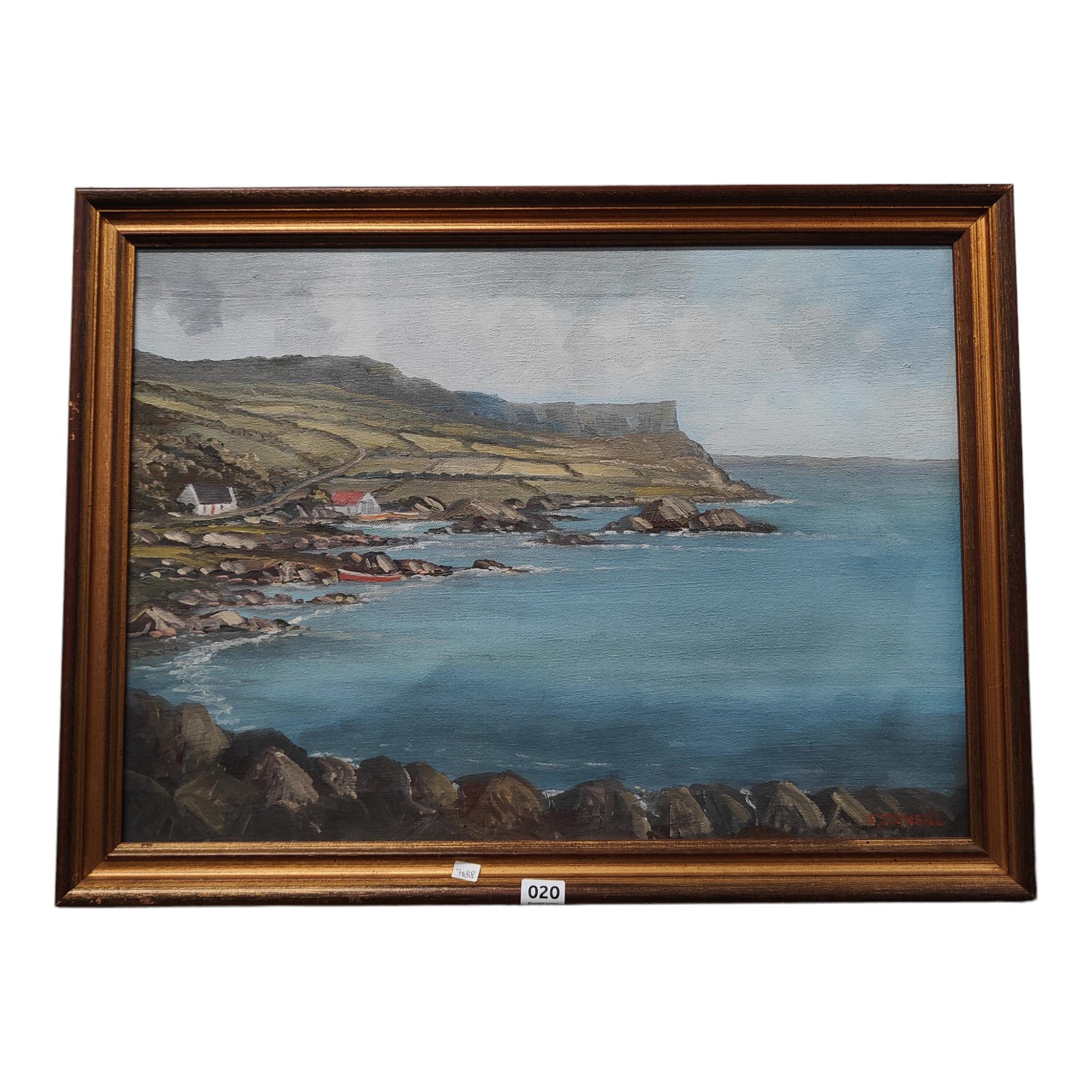 J J O'NEILL OIL ON CANVAS SEASCAPE 62 X 44CMS