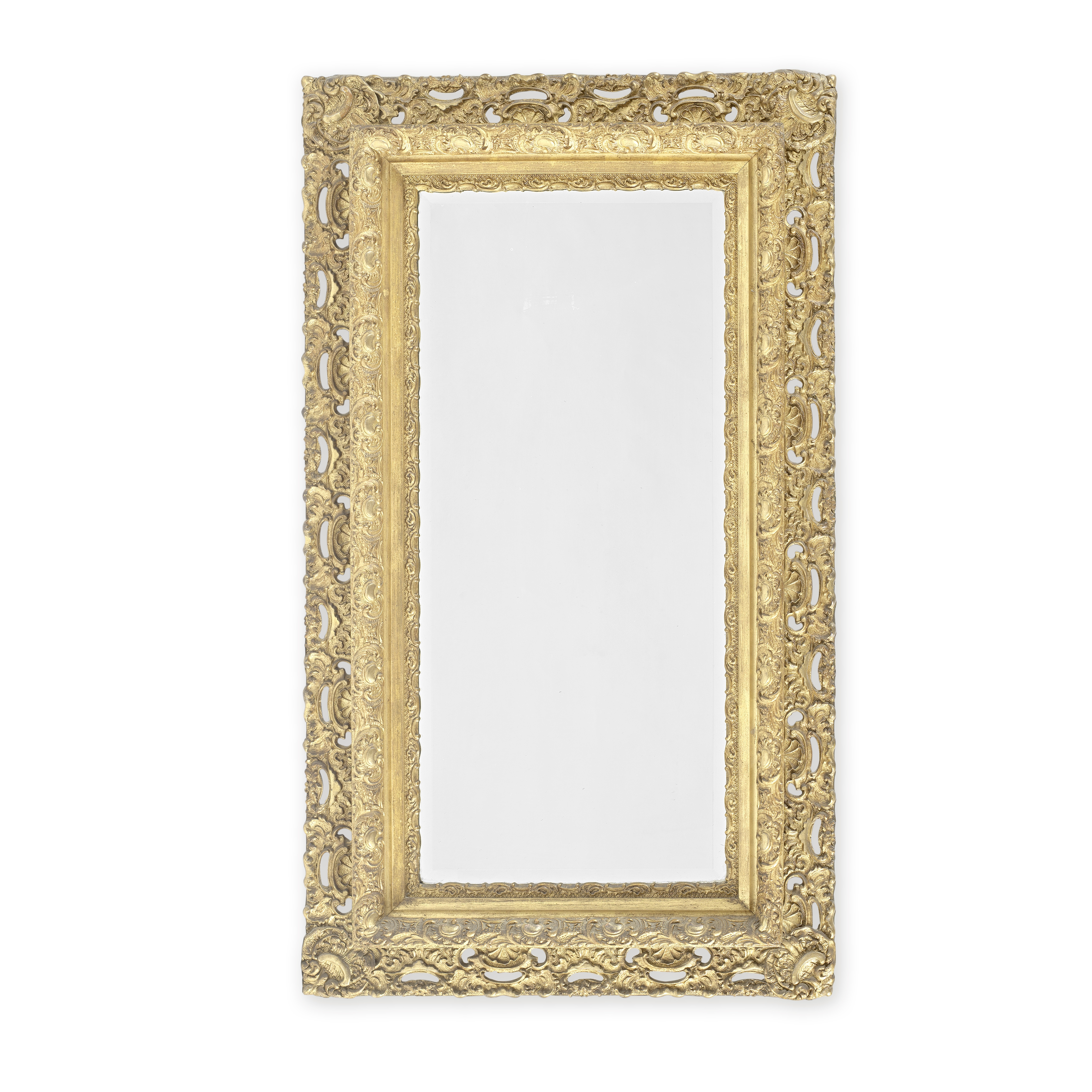 A CARVED GILTWOOD AND GESSO MIRRORLate 19th century