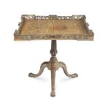 A GEORGE II AND LATER MAHOGANY SILVER TABLE