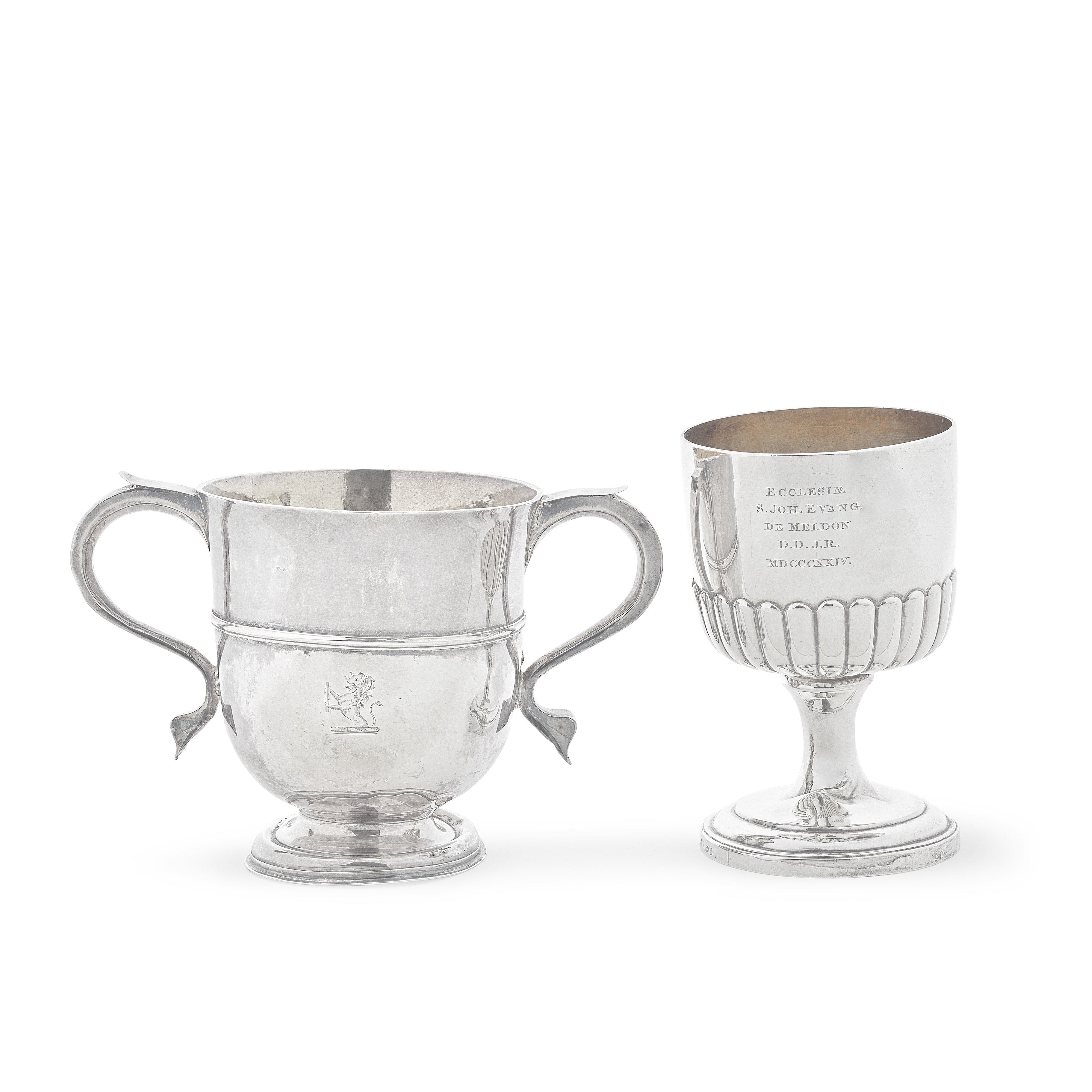 A GEORGE II TWO-HANDLED CUP By William Atkinson, London, date letter mis-struck (2)