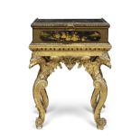 A RARE GEORGE II CARVED GILTWOOD CABINET STANDPossibly attributable to Henry Flitcroft (1697 - 1...