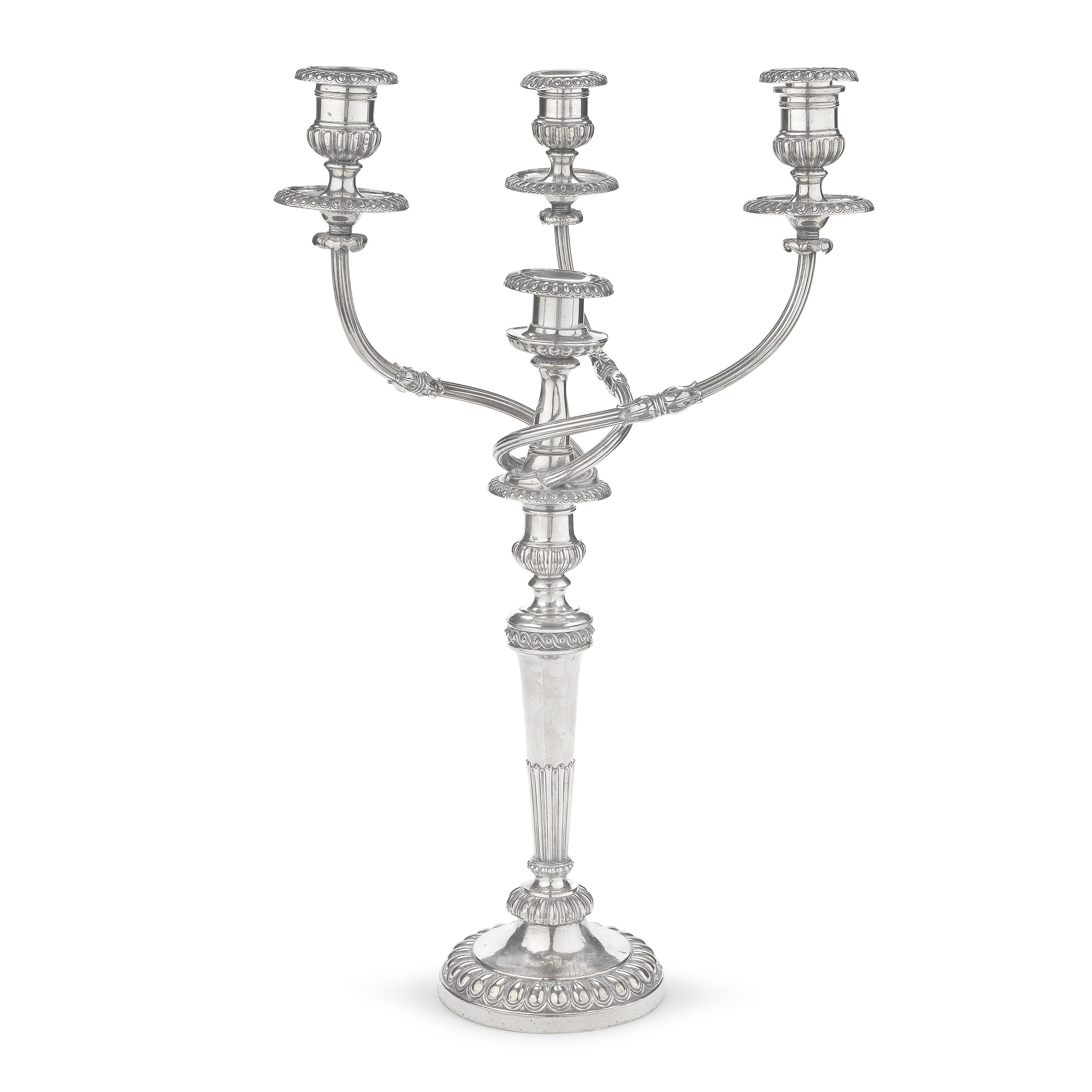 A SHEFFIELD PLATE FOUR-LIGHT CANDELABRUM By Matthew Boulton