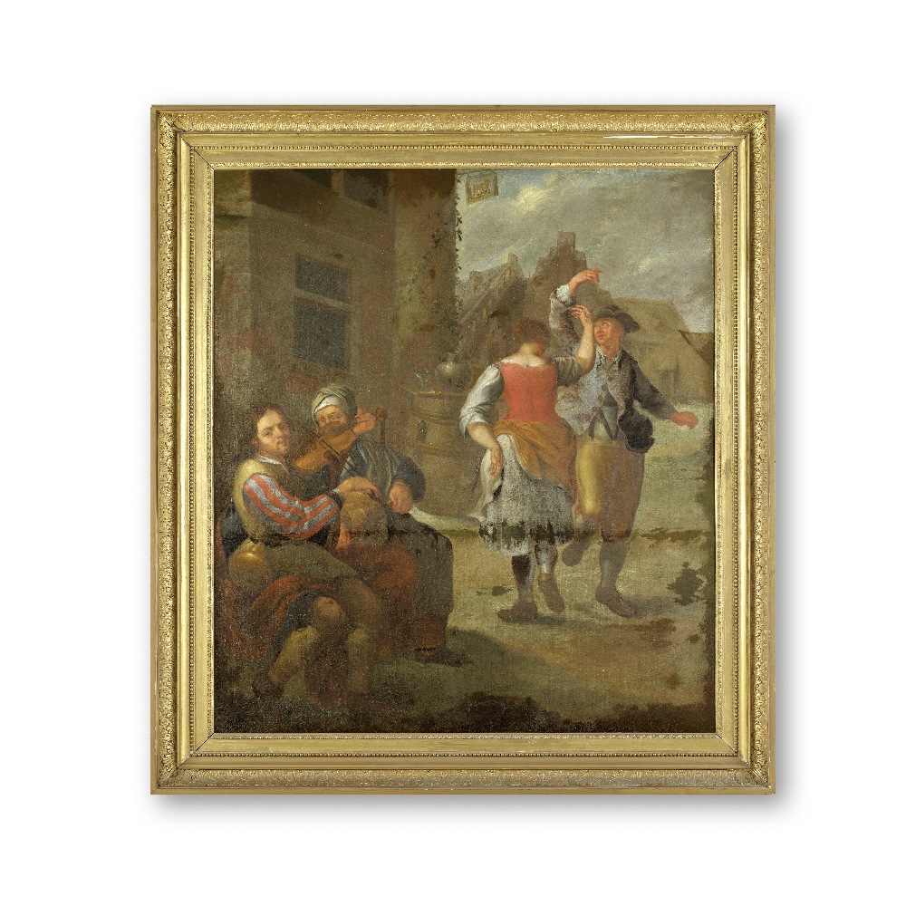 Flemish School, 18th Century Figures dancing and merrymaking before an inn - Image 2 of 3