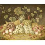 George Gray (British, 1758-1819) A still life of grapes, peaches, pineapple and other fruit