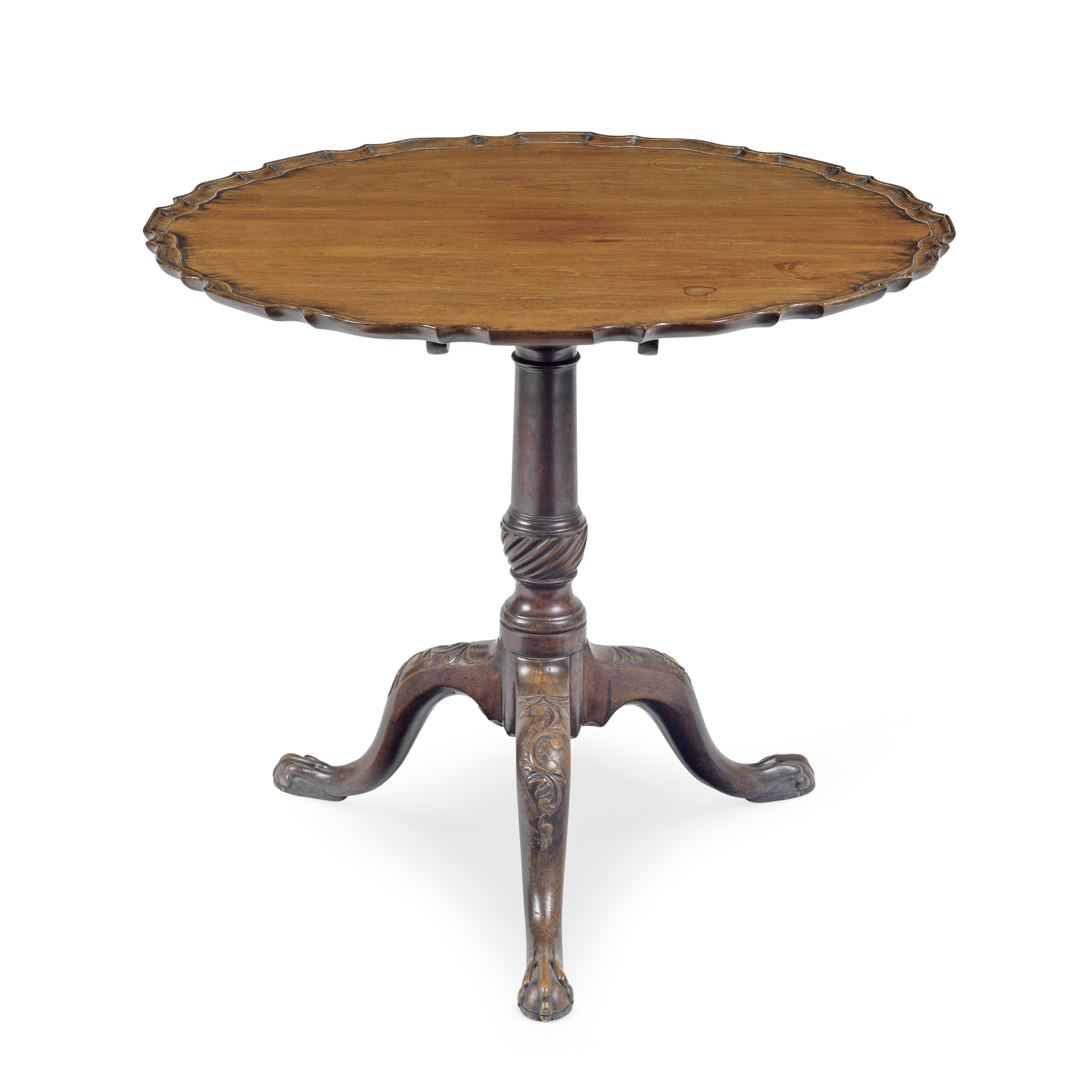 A GEORGE III AND LATER MAHOGANY TILT-TOP OCCASIONAL TABLE
