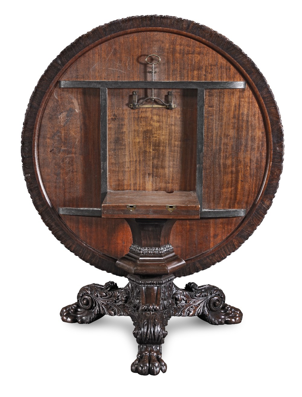 A GEORGE IV CARVED ROSEWOOD BREAKFAST OR CENTRE TABLE, ATTRIBUTED TO GILLOWS1825-1830 - Image 2 of 3