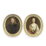 English School, early 18th Century Portrait of a lady, half length in a white dress and red shaw...