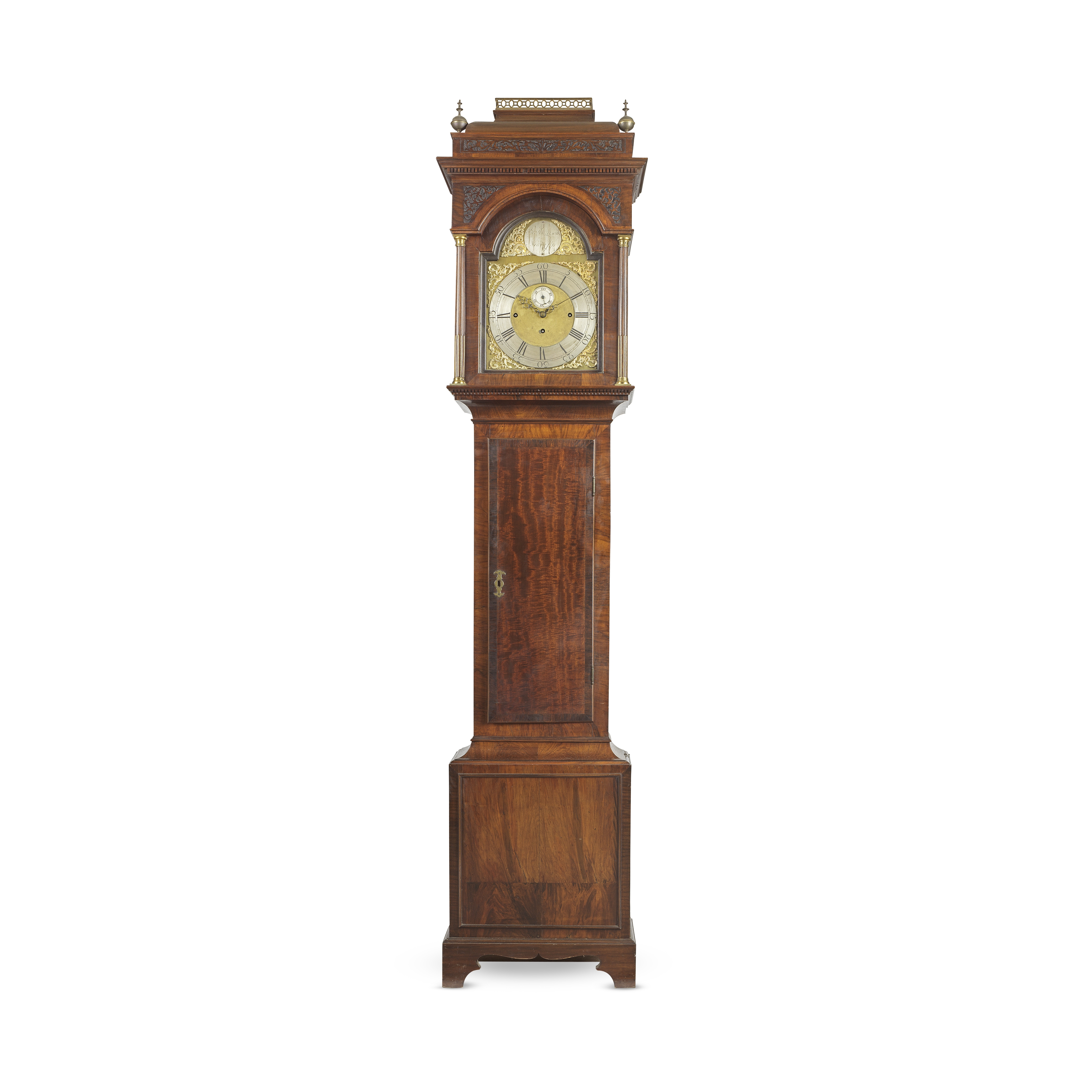 A GEORGE III MAHOGANY AND ROSEWOOD BANDED LONGCASE CLOCK Engraved Jonathan Harrison, Newcastle