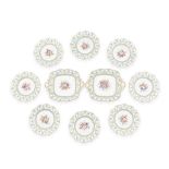 A FINE ROYAL WORCESTER CHINA 14-PIECE PART DESSERT SERVICE