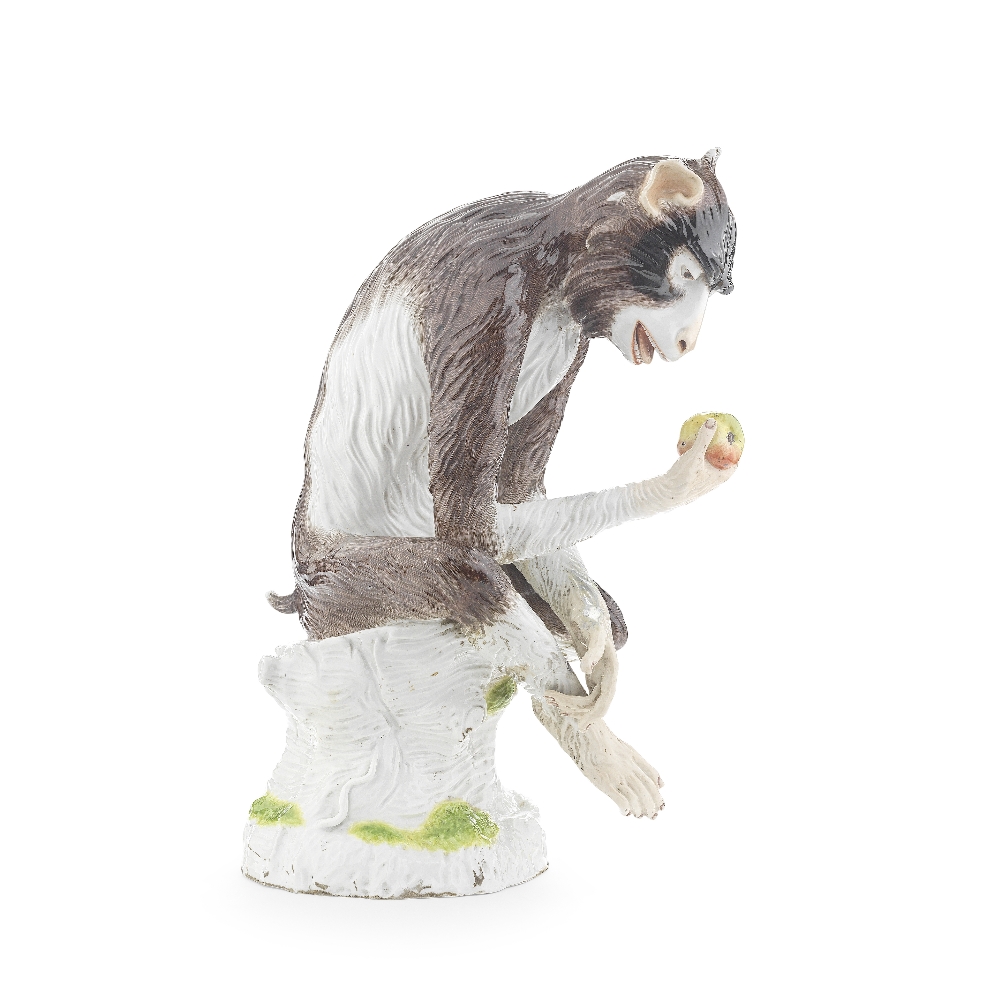 A LARGE DRESDEN PORCELAIN FIGURE OF A MONKEY 19th century - Image 2 of 3