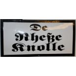 A 'De Rheve Knolle' enamel sign,