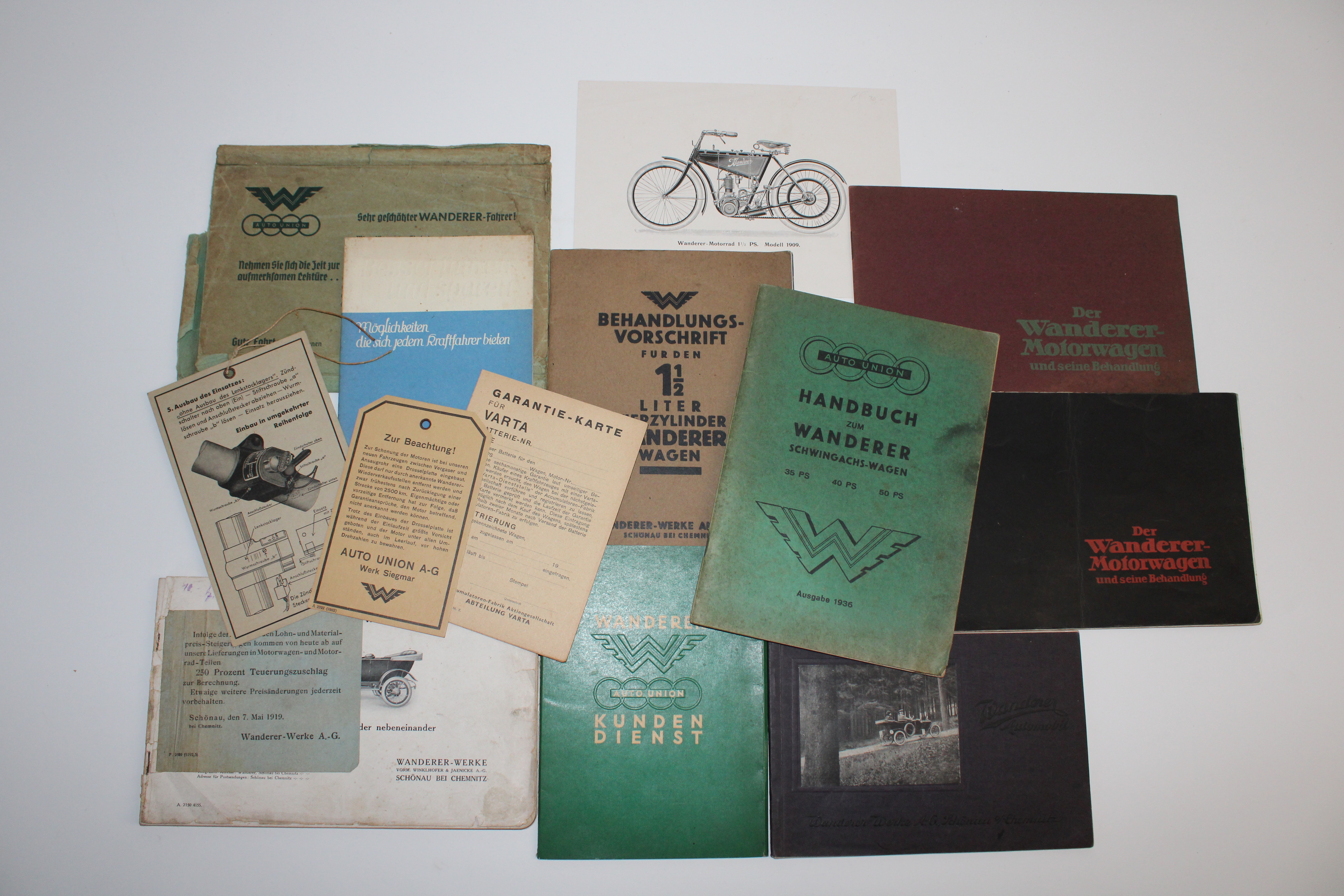 Wanderer car sales brochures and ephemera, (Qty)