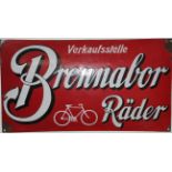 A Brennabor Rader single sided enamel sign,