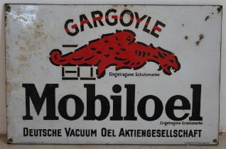 A Mobiloel enamel sign, made in Berlin,
