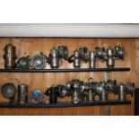 Nine acetylene bicycle lamps, (Qty)