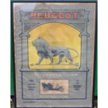 A Peugeot Voiturette Lion advertising poster after Walther Thor, circa 1910,