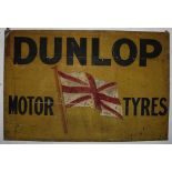 A Dunlop Motor Tyres painted tin sign,