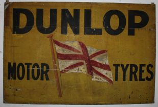 A Dunlop Motor Tyres painted tin sign,
