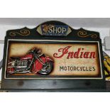 Four replica motorcycle signs, (7)