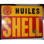 A Huiles Shell enamel sign,