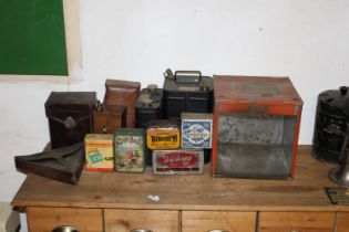 Assorted tool bags, fuel cans and tins, (Qty)