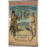 A Port-Arthur Rad bicycle advertising poster, German, circa 1905, (9)