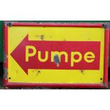 A 'Pumpe' enamel sign,