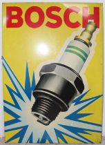 A Bosch spark plug printed tin sign,