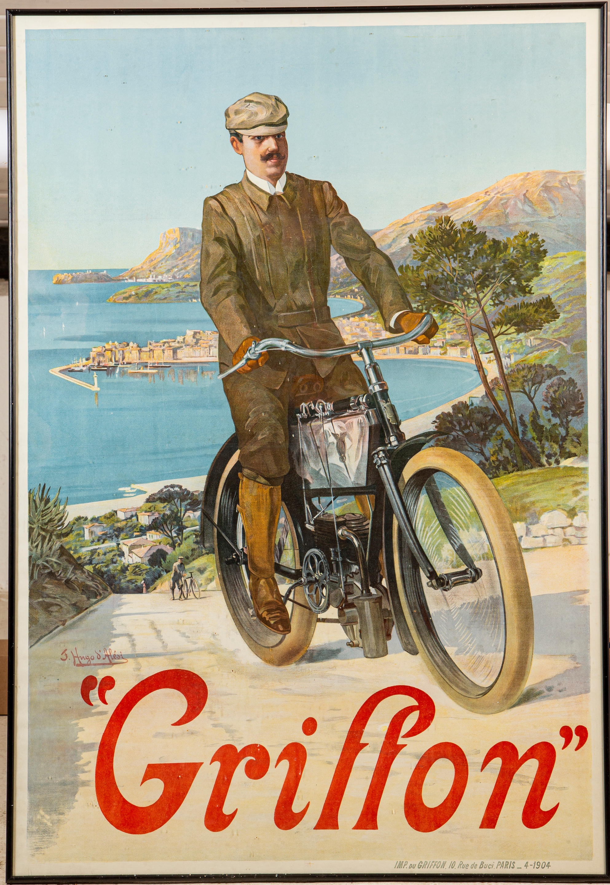 A Griffon motorcycle poster, after J Hugo d'Alesi (1849-1906), dated 4-1904,