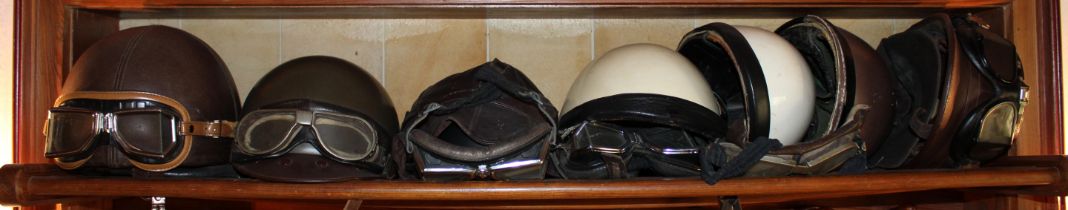 Motorcycle helmets and goggles, various types and dates, (Qty)