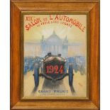 Henri RUDAUX (1870-1927) XIXe Salon de l'Automobile du Cycle et des Sports- 1924 47 x 37 cm