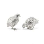 A good pair of German silver quail Neresheimer, also stamped with crown and crescent mark, stamp...