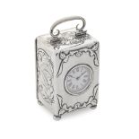 A cased Edwardian silver carriage timepiece William Comyns, London 1904