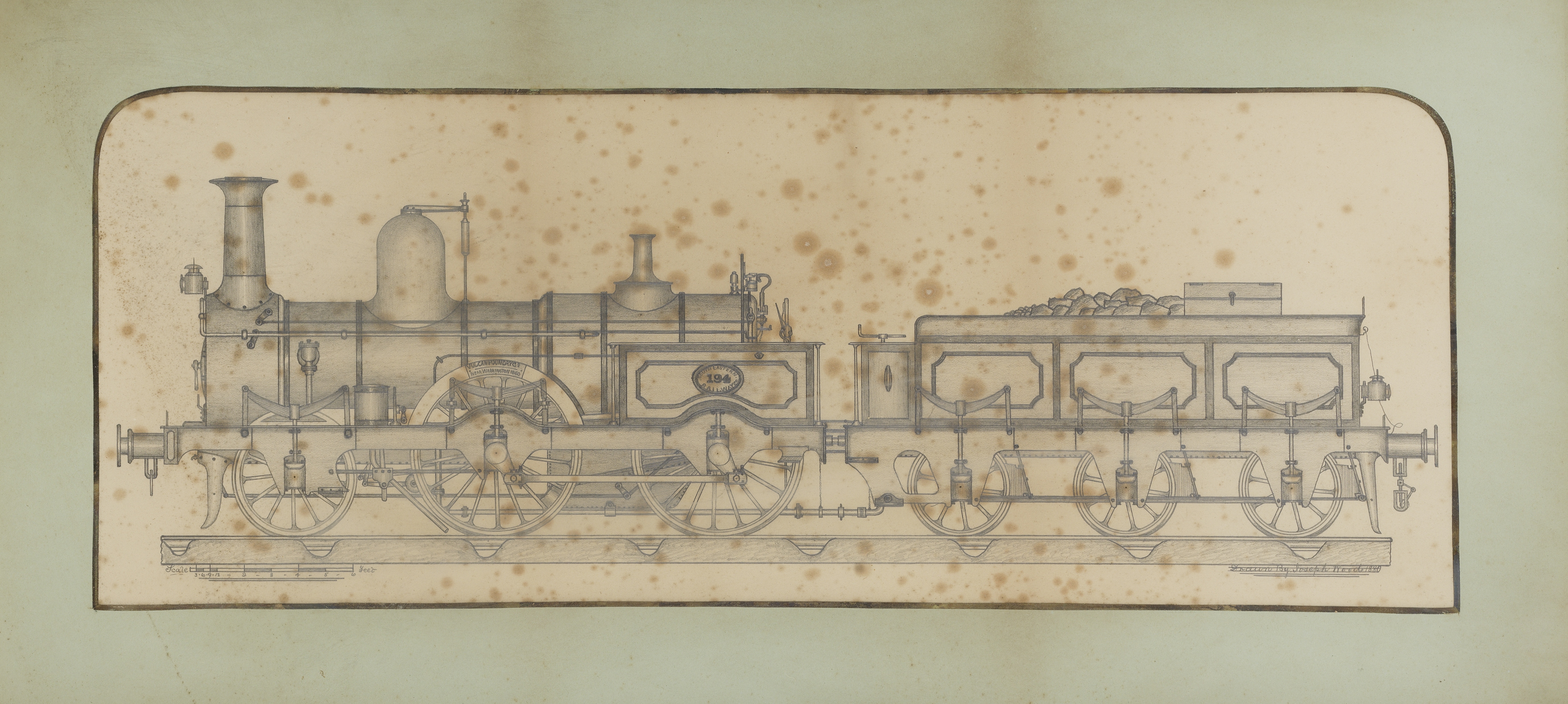 Joseph Woods, 19th century Locomotive (Together with another similar work, unsigned. (2))