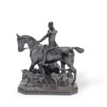 After John Willis Good (British, 1845-1879): A late 19th century patinated bronze equestrian mod...