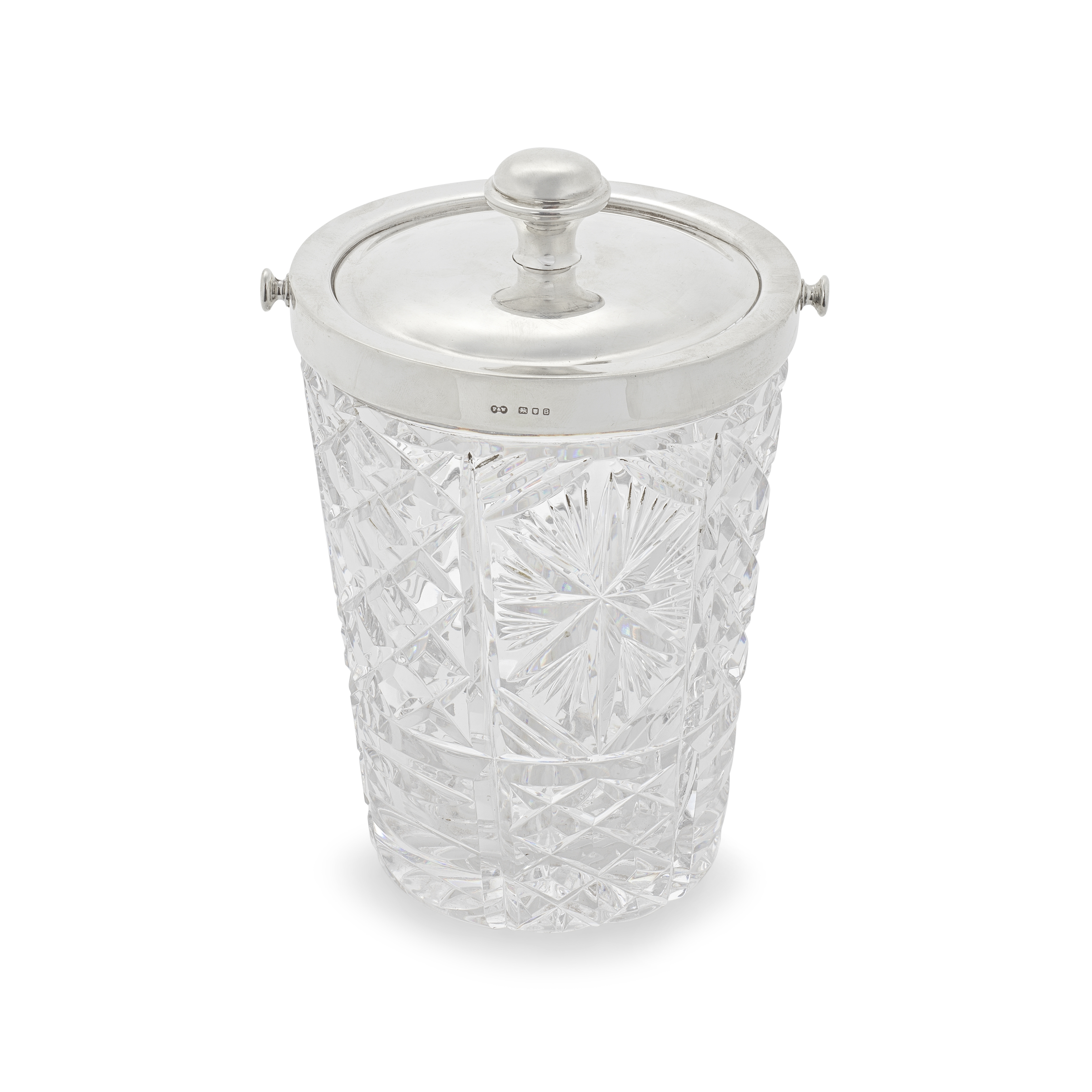 A silver-mounted cut-glass ice bucket Preece & Willicombe, London 1937