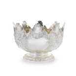 A monumental silver bowl in the form of a Monteith Thomas Alfred Slater, Walter Brindsley Slate...