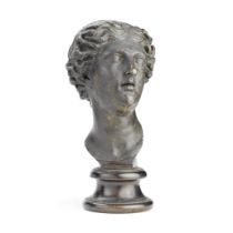 A late 19th century Italian patinated bronze bust of a classical maidenprobably Naples