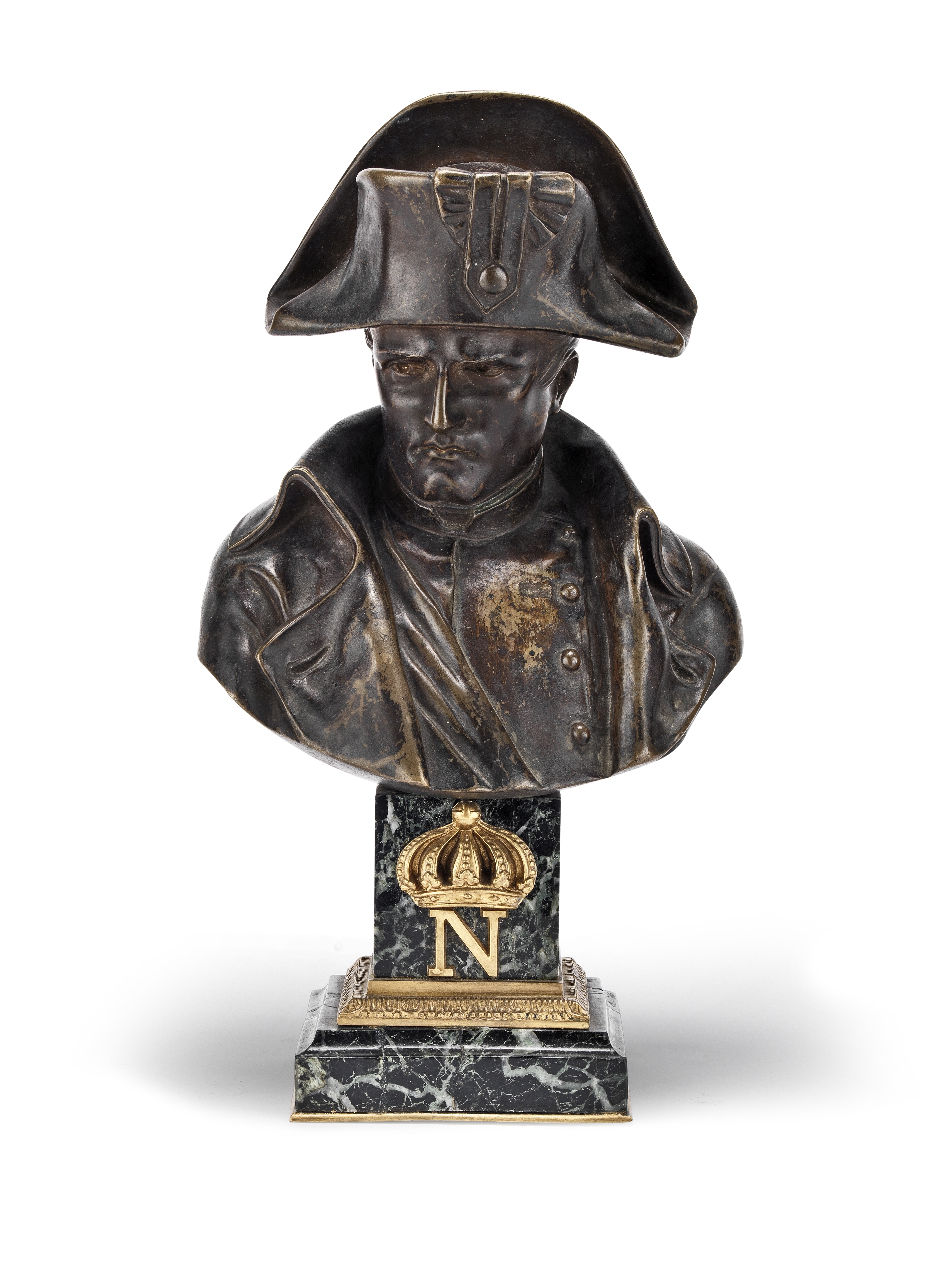 Emile Pinedo (French, 1885-1910): A patinated bronze bust of Napoleon