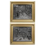 After Etienne Alexandre Stella (French, d. 1892): A pair of bronzed electrotype figural plaques...